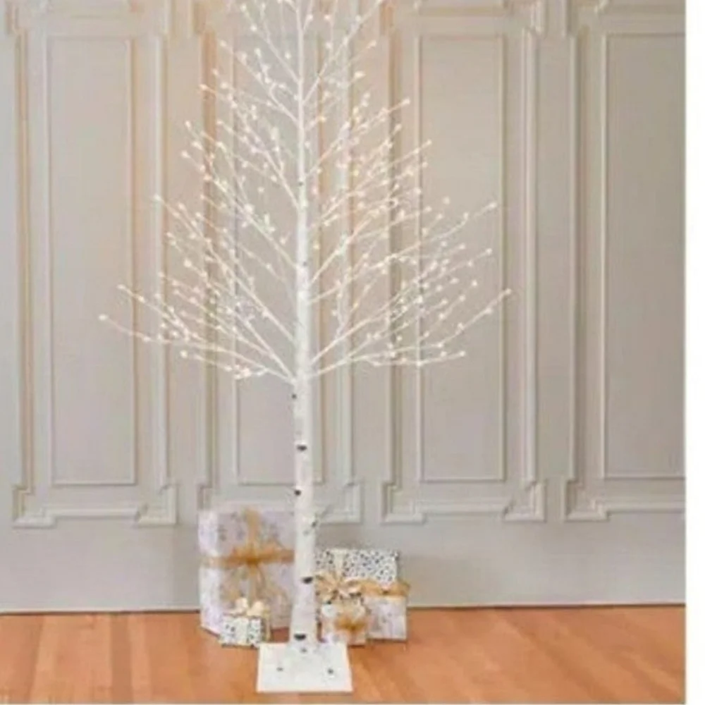 New 7' Multicolor LED Birch Tree new in box holiday Christmas